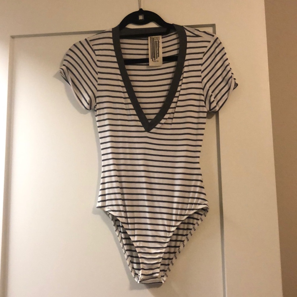 Free People Stripped Bodysuit